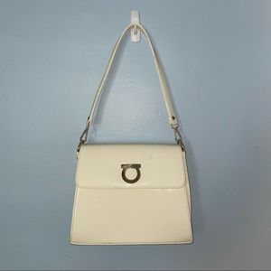 Salvatore Ferragamo shoulder bag in off white